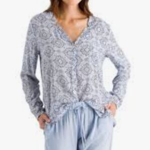 Hanro Pajama Top Blue White Size Small Quiet Luxury